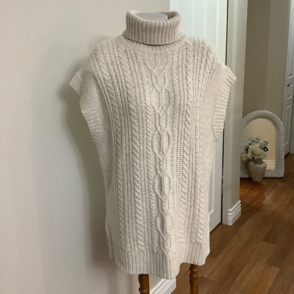 Fabulous Cableknit T Neck Caftan Sweater large - Picture 8 of 12